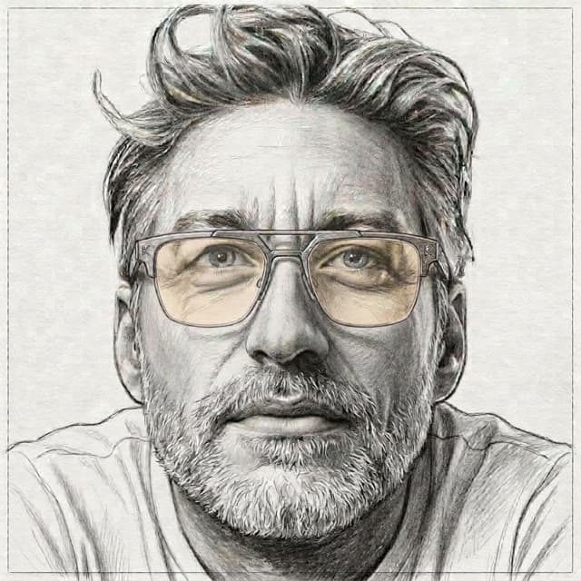 Sketch portrait of Rob, Co-Founder and CTO of Refraime
